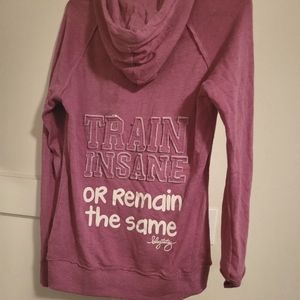 Pink Blogilates Workout Hoodie "Train Insane" Size L